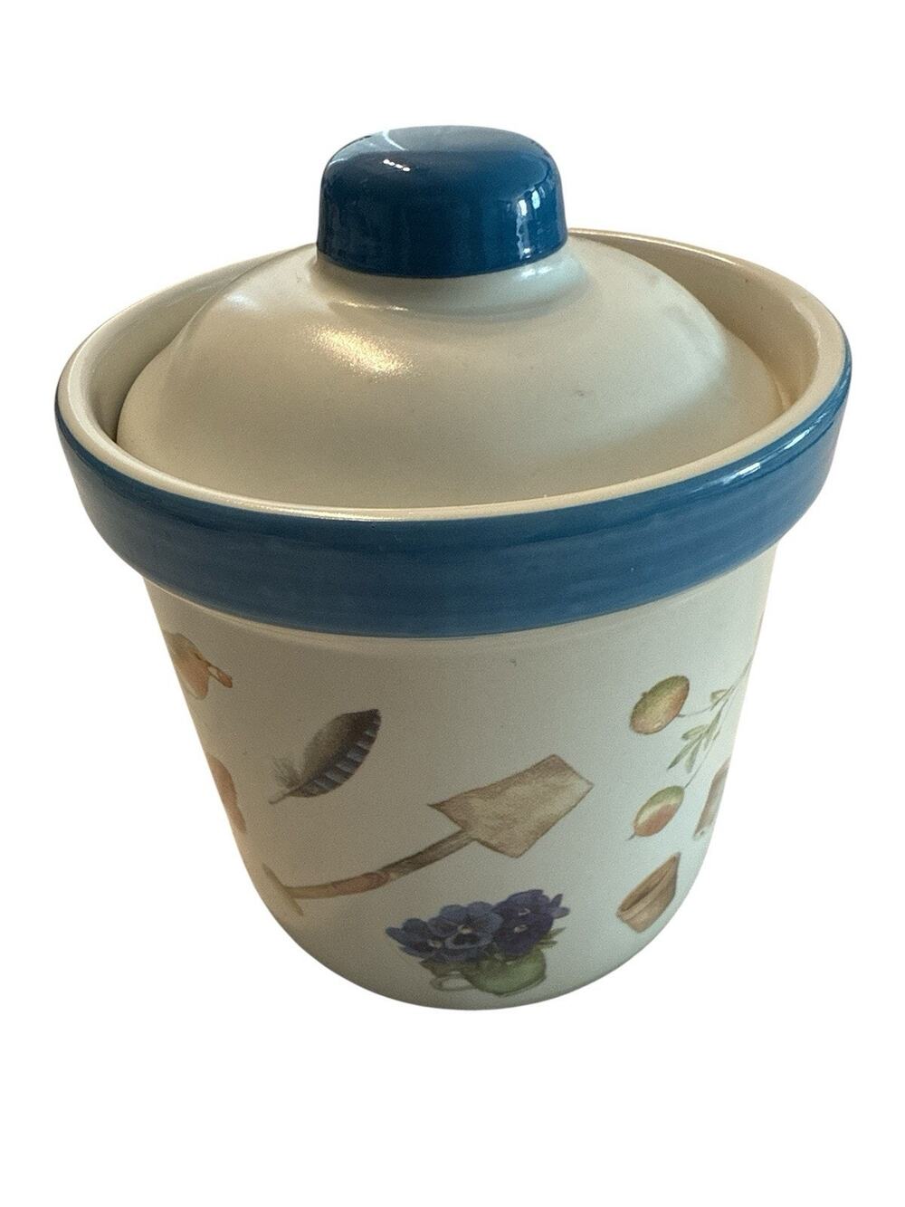 Marjolein Bastin Hallmark Sugar Bowl Small Canister w/Lid 4" High Berries Flower